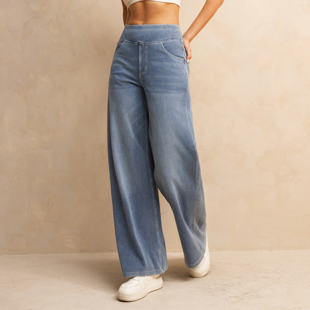 SereniFit High-Waisted Wide-Leg Jeans