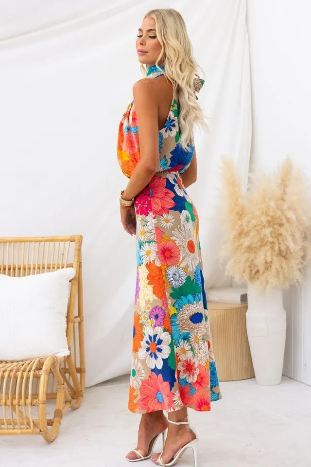 Isla Bloom Halter Midi Dress