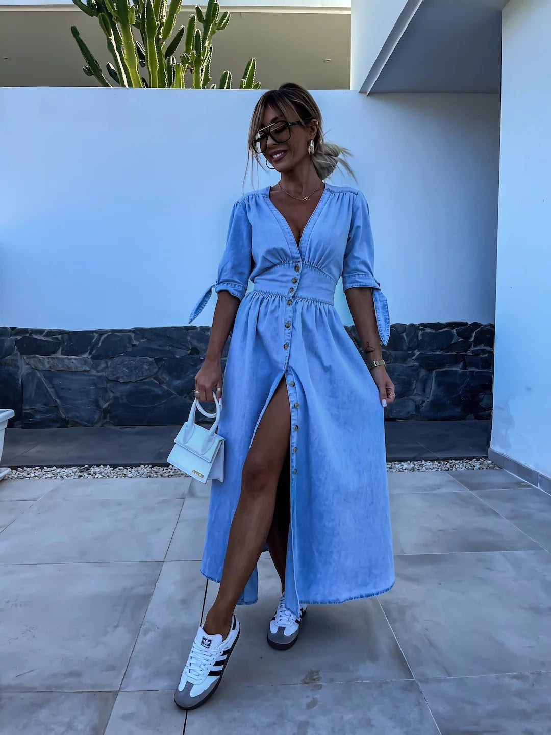 SereniDenim Flow Dress