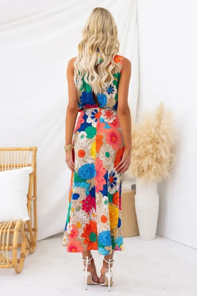 Isla Bloom Halter Midi Dress