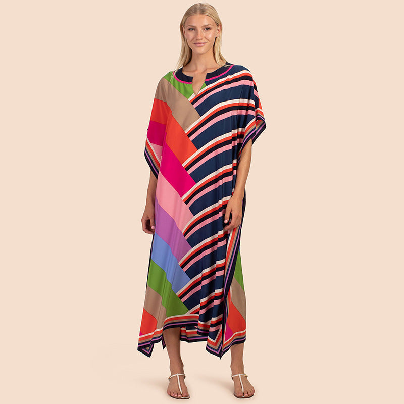 Seaside Breeze Printed Kaftan Blouse