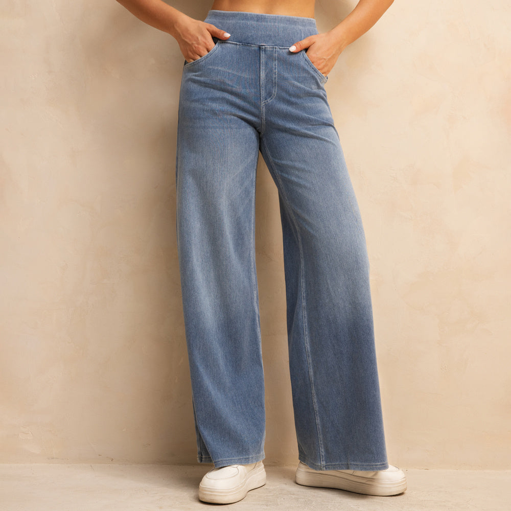SereniFit High-Waisted Wide-Leg Jeans