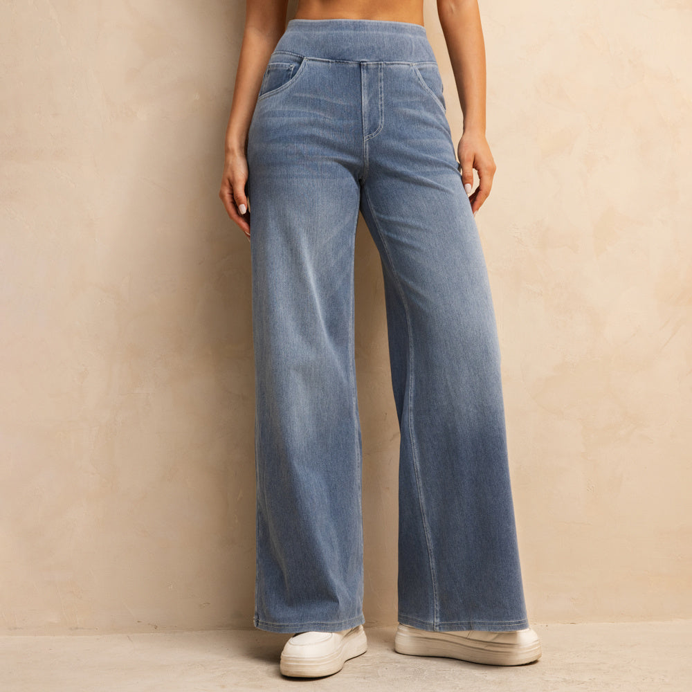 SereniFit High-Waisted Wide-Leg Jeans