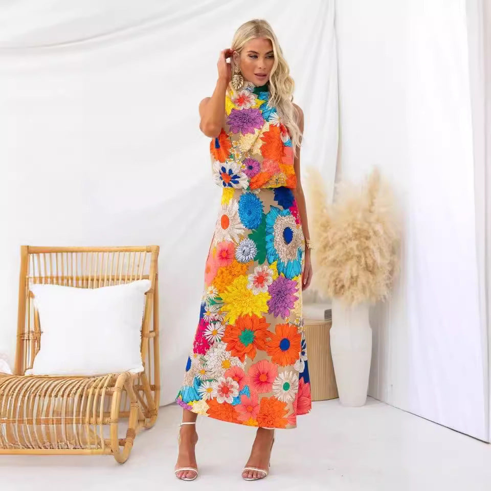 Isla Bloom Halter Midi Dress