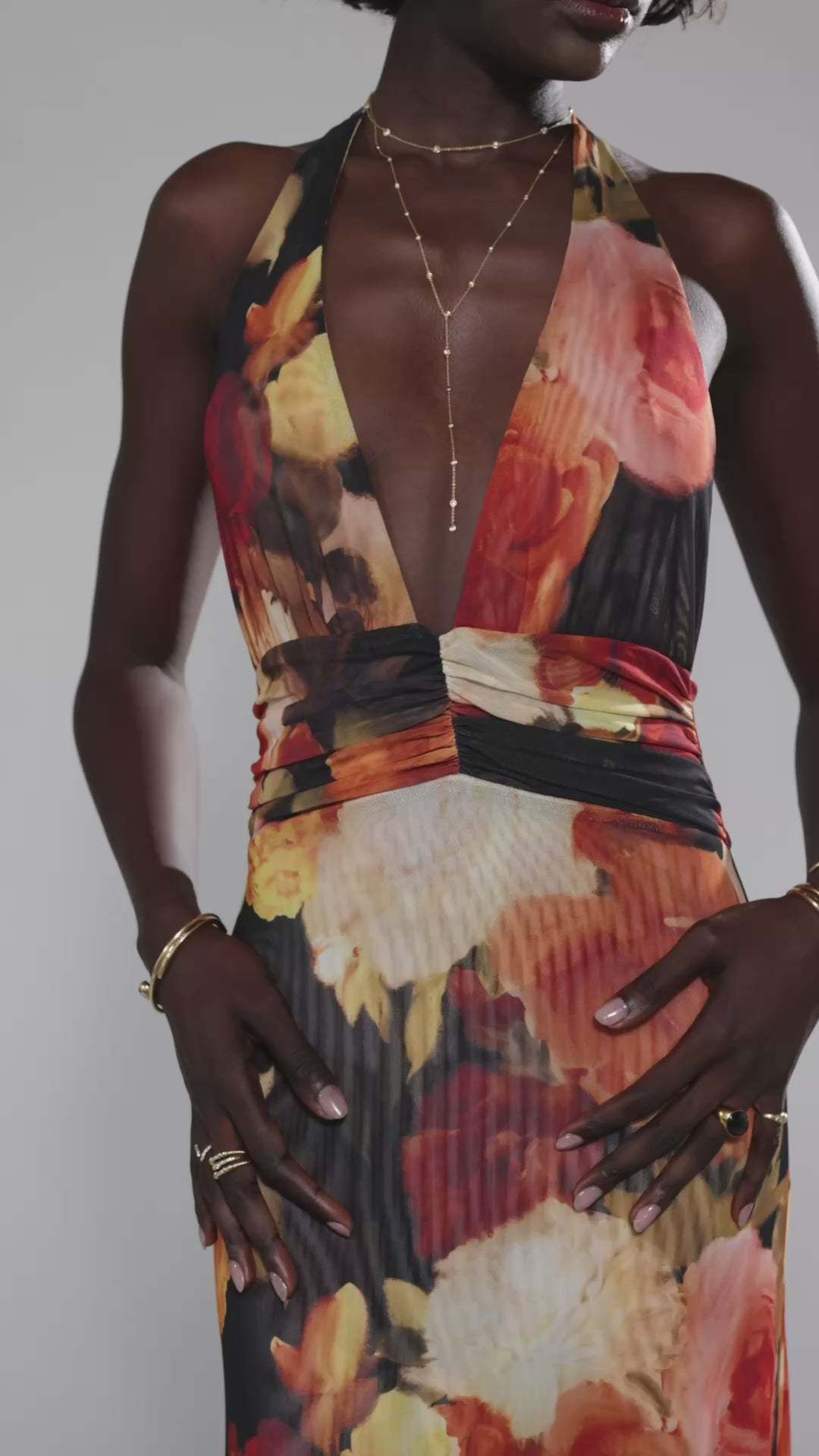 Bare Bloom Halter Dress