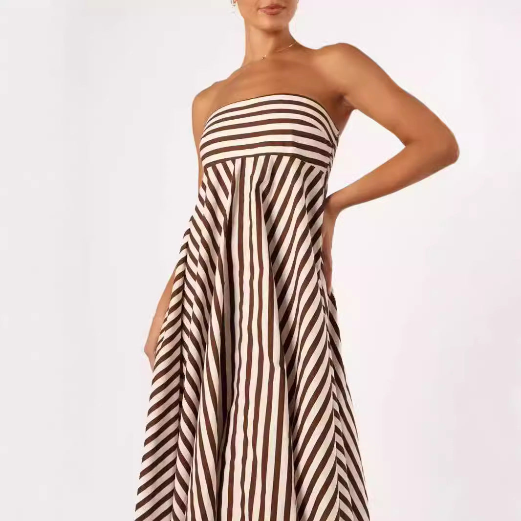 Savannah Striped Backless Maxi Dress