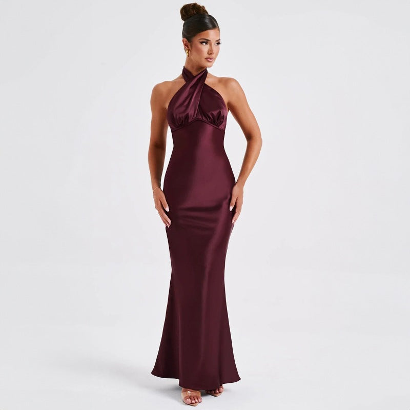 Celeste Halter Backless Gown