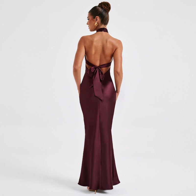 Celeste Halter Backless Gown