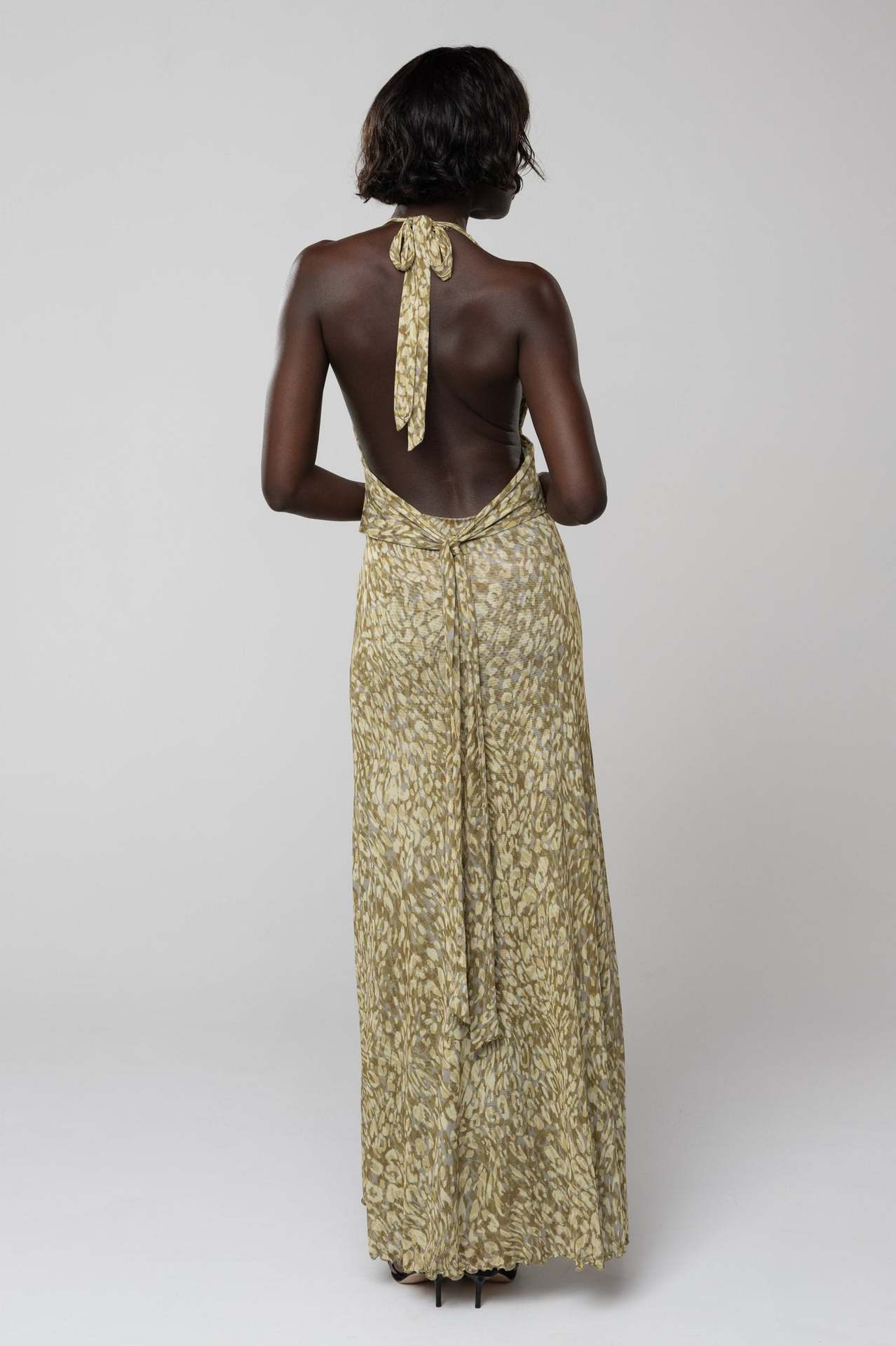 Bare Bloom Halter Dress