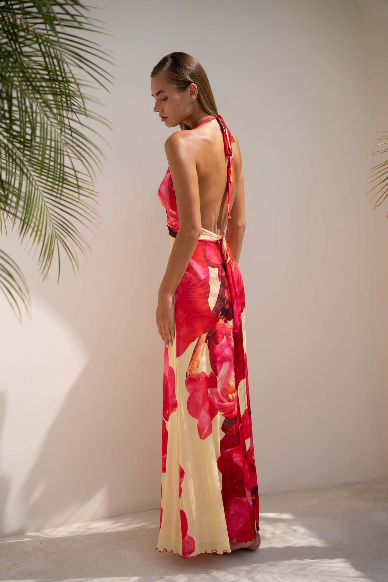 Bare Bloom Halter Dress