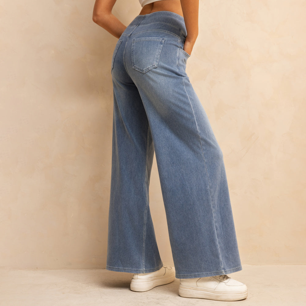SereniFit High-Waisted Wide-Leg Jeans