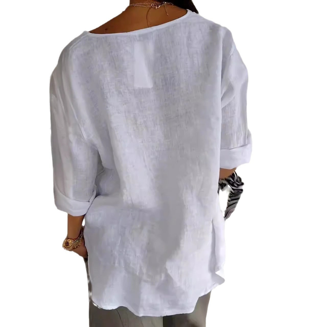 Breeze Linen V-Neck Blouse