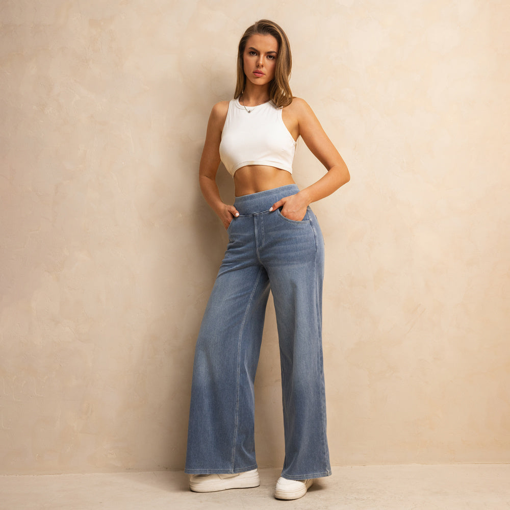 SereniFit High-Waisted Wide-Leg Jeans