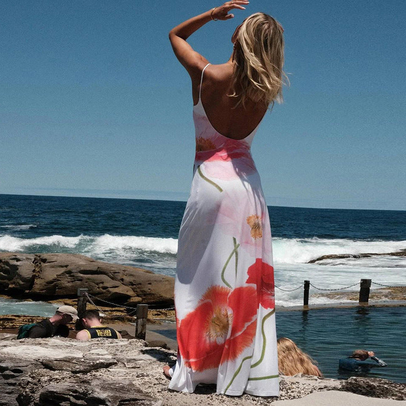 Primavera Bloom Backless Maxi Dress