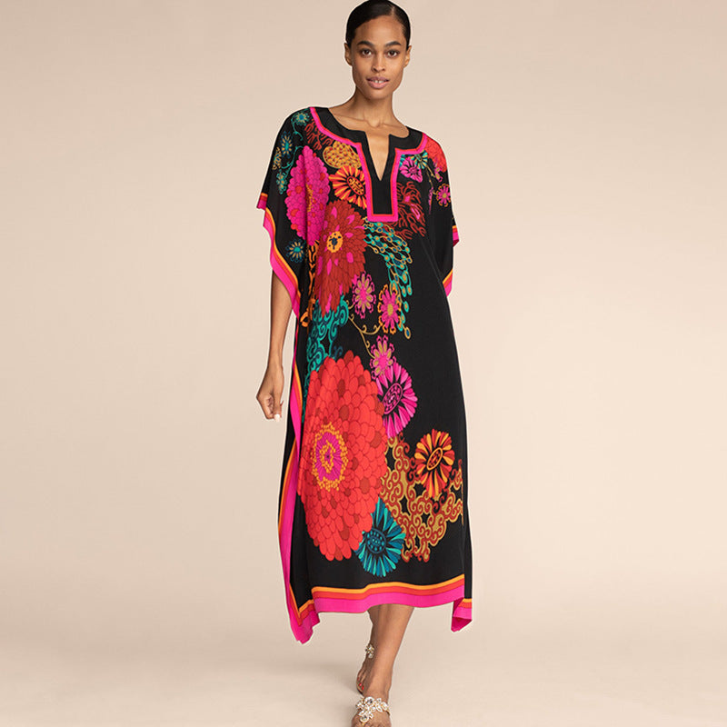 Seaside Breeze Printed Kaftan Blouse
