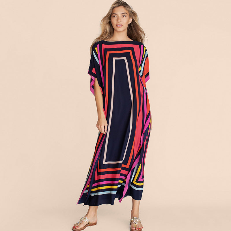 Seaside Breeze Printed Kaftan Blouse