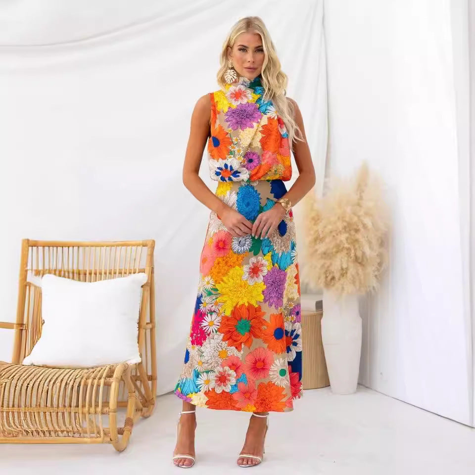 Isla Bloom Halter Midi Dress