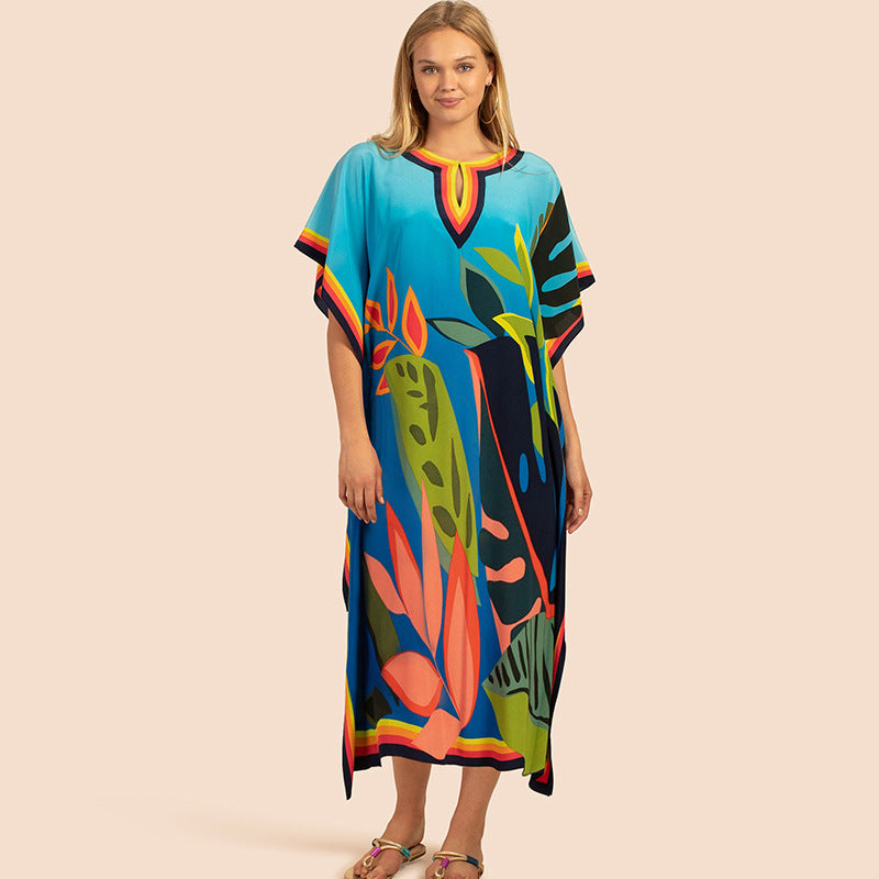 Seaside Breeze Printed Kaftan Blouse