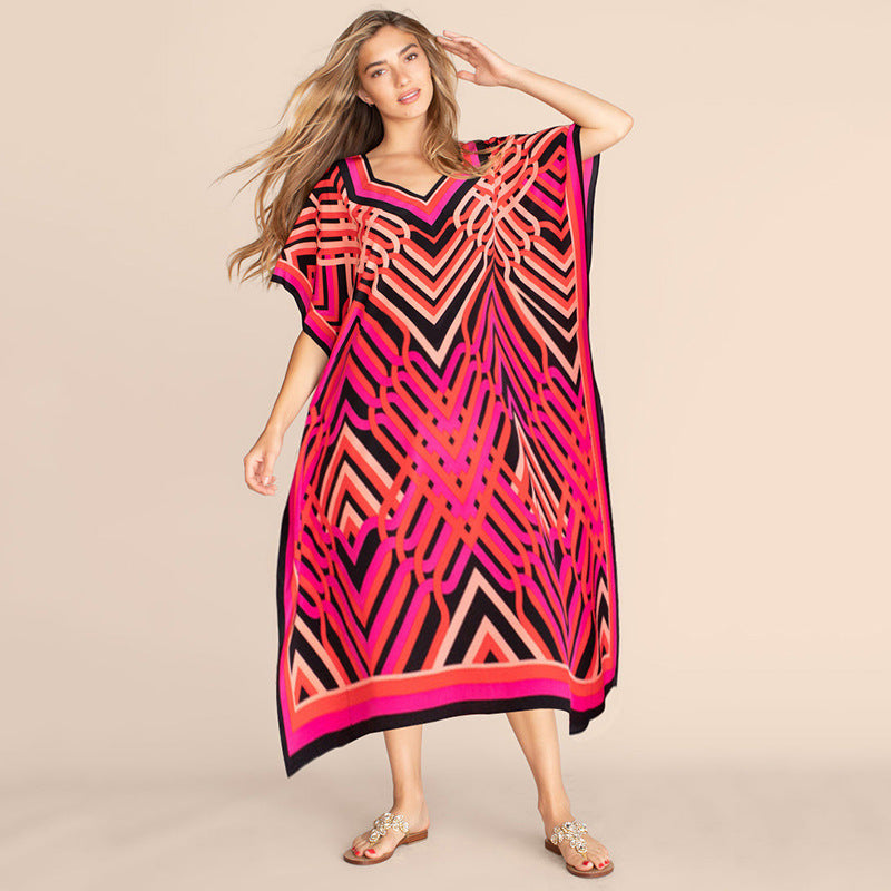 Seaside Breeze Printed Kaftan Blouse