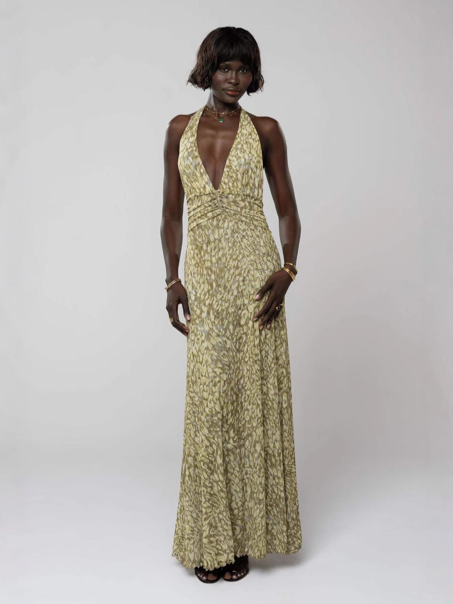 Bare Bloom Halter Dress