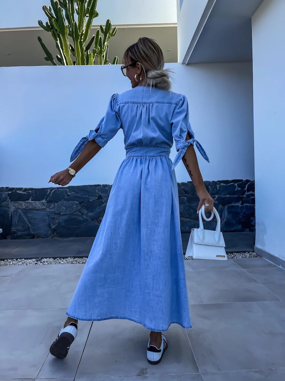 SereniDenim Flow Dress