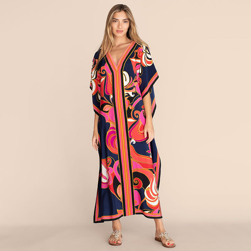 Seaside Breeze Printed Kaftan Blouse