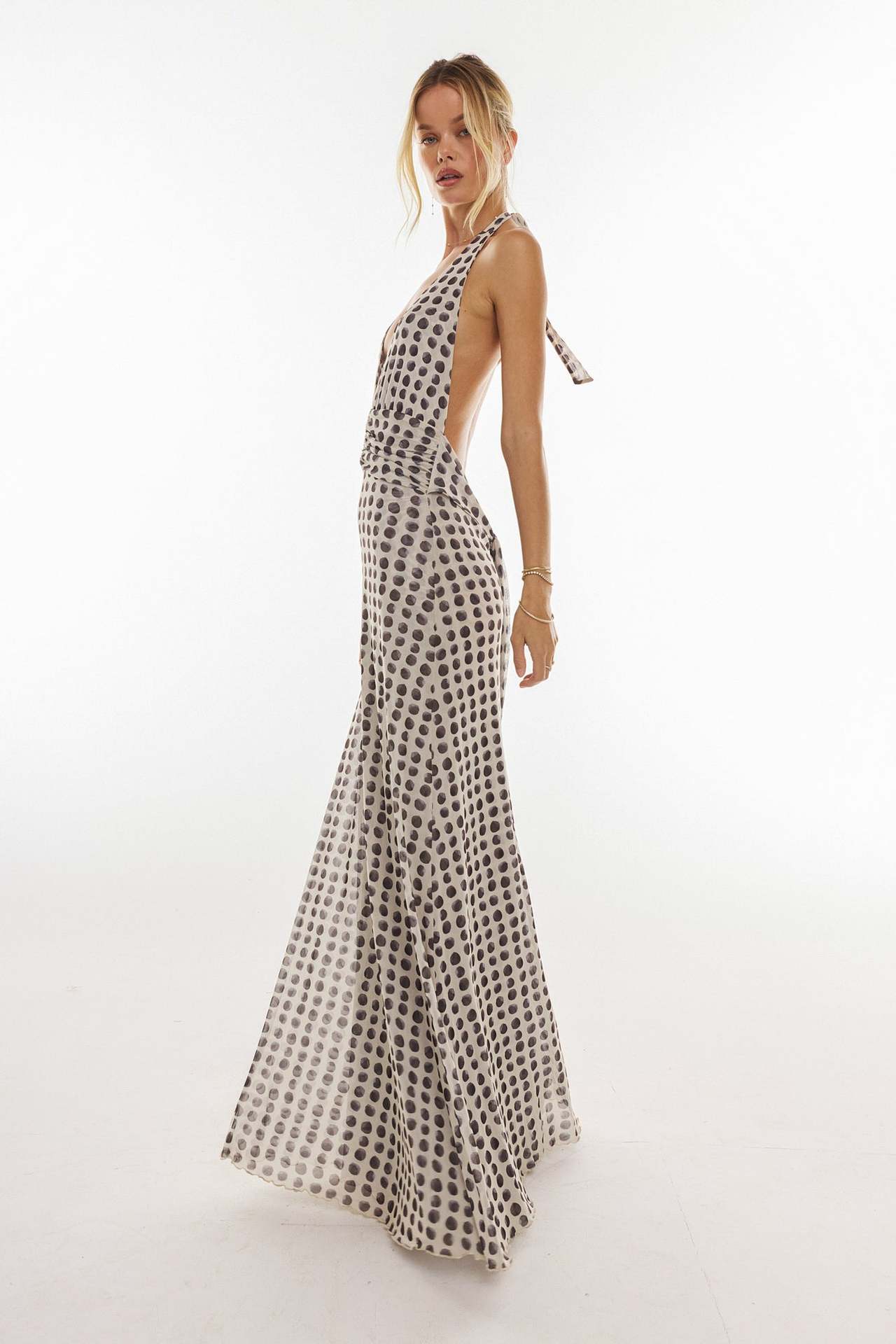 Bare Bloom Halter Dress