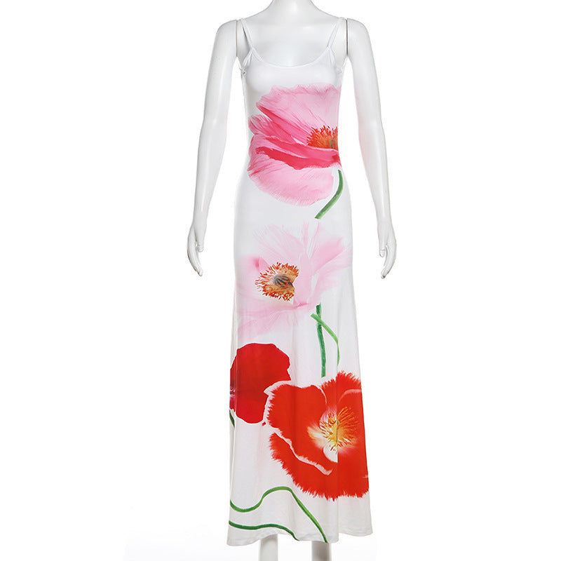 Primavera Bloom Backless Maxi Dress
