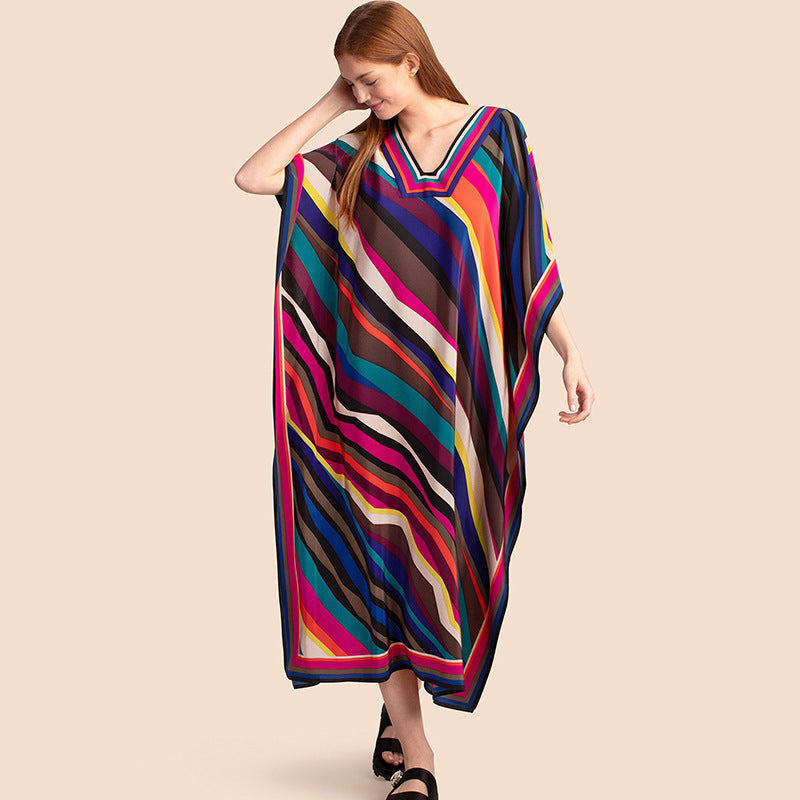 Seaside Breeze Printed Kaftan Blouse