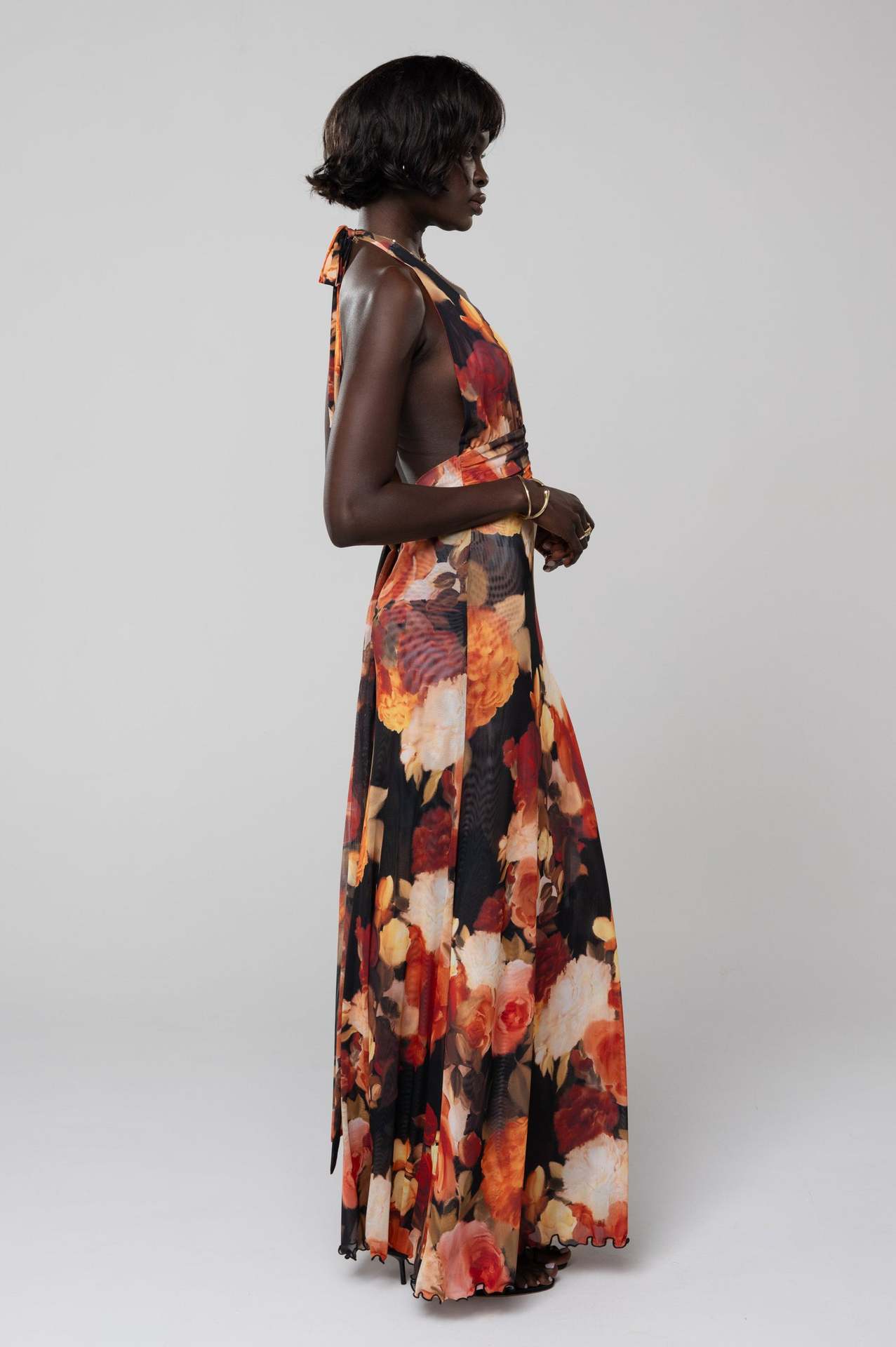 Bare Bloom Halter Dress