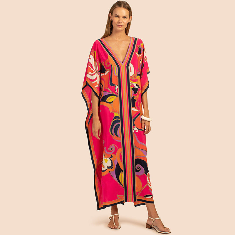 Seaside Breeze Printed Kaftan Blouse