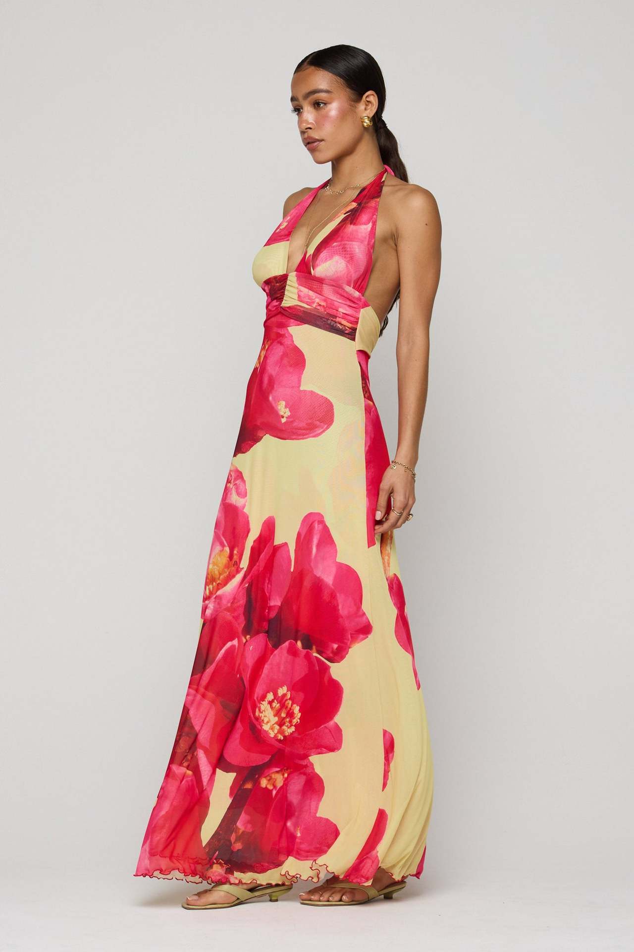 Bare Bloom Halter Dress