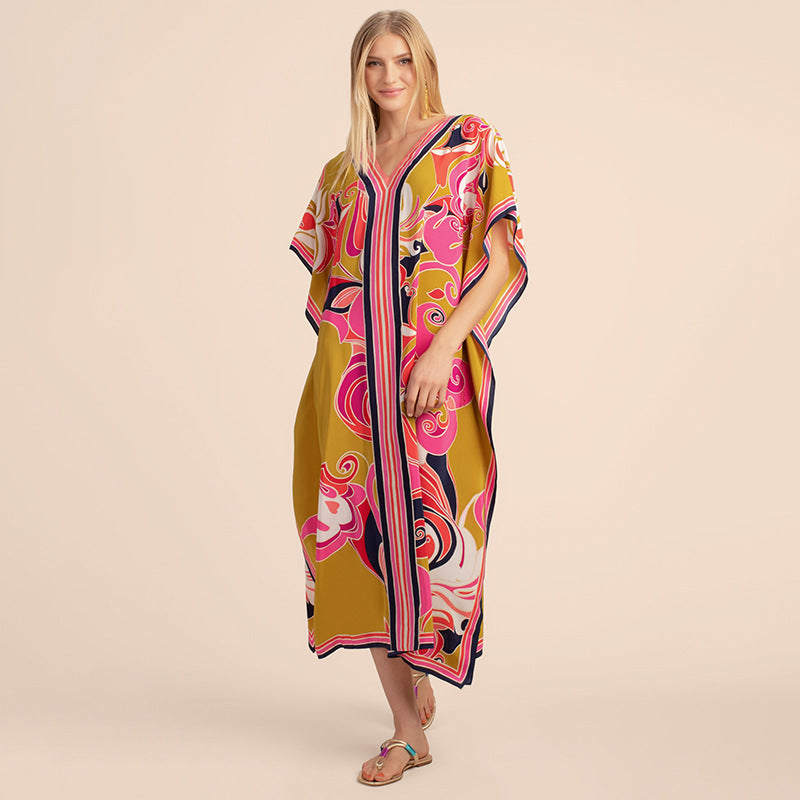 Seaside Breeze Printed Kaftan Blouse