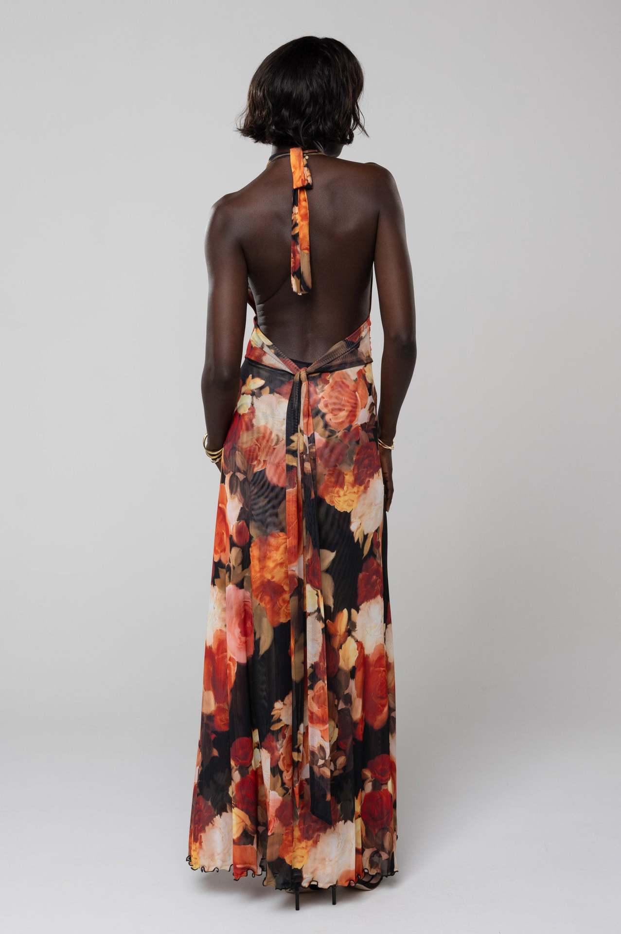 Bare Bloom Halter Dress