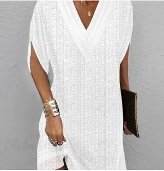 Coastal Flow Batwing Sleeve Dress