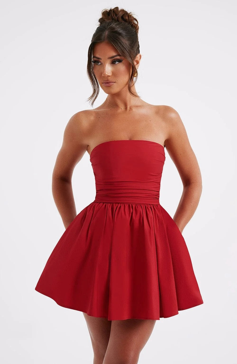 Paloma Bow-Back Strapless Dress
