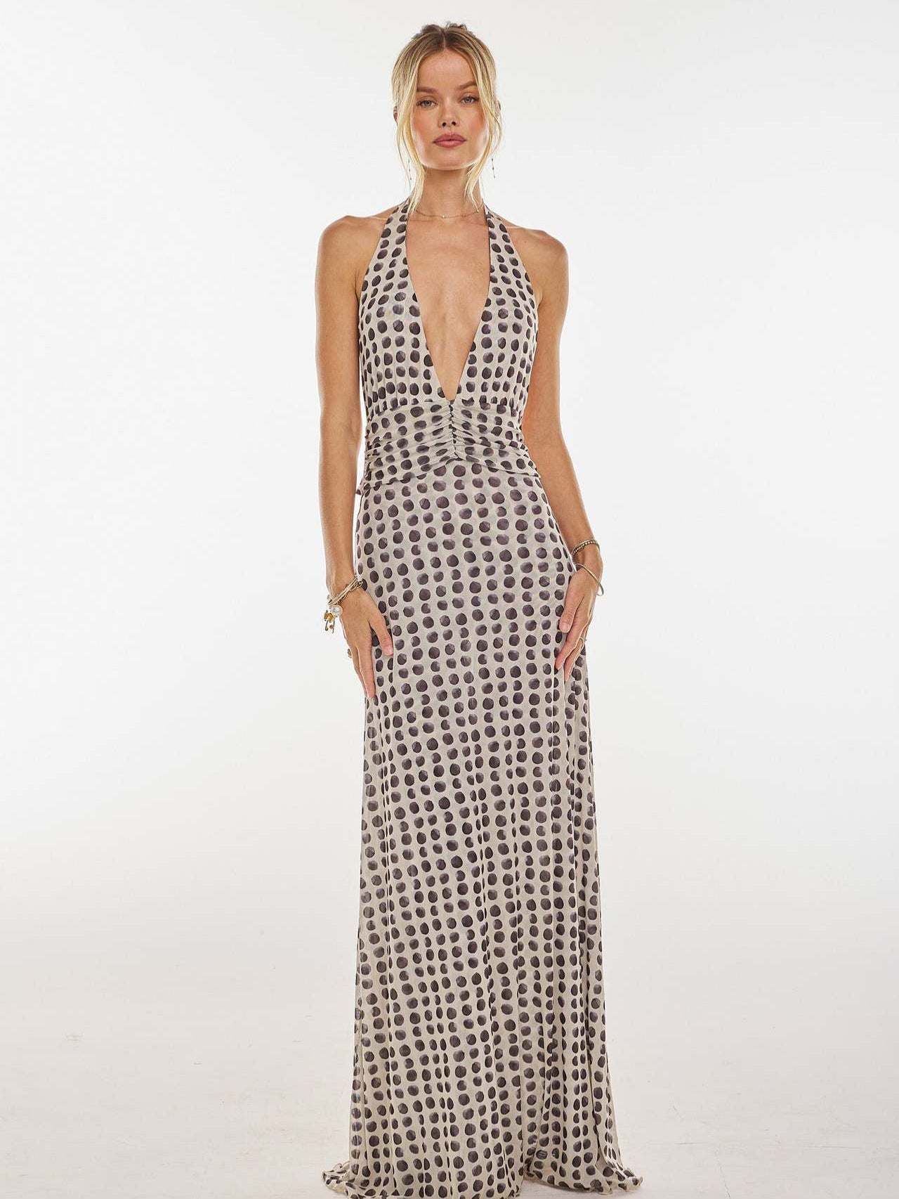 Bare Bloom Halter Dress