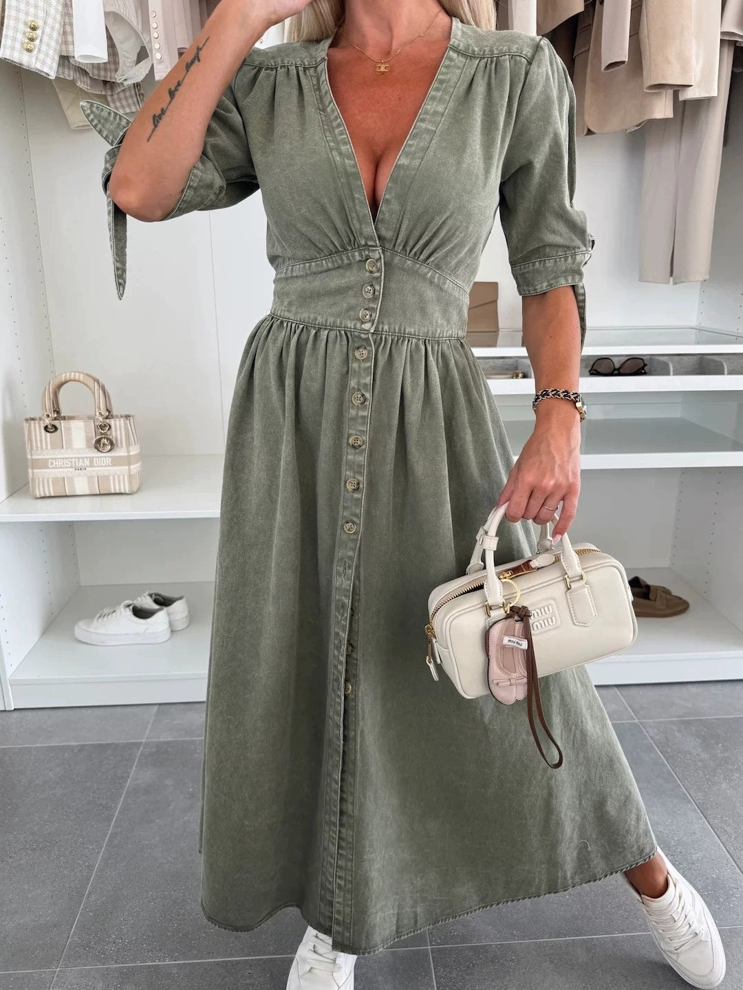 SereniDenim Flow Dress