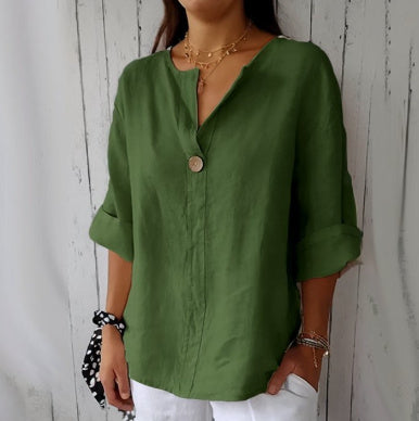 Breeze Linen V-Neck Blouse