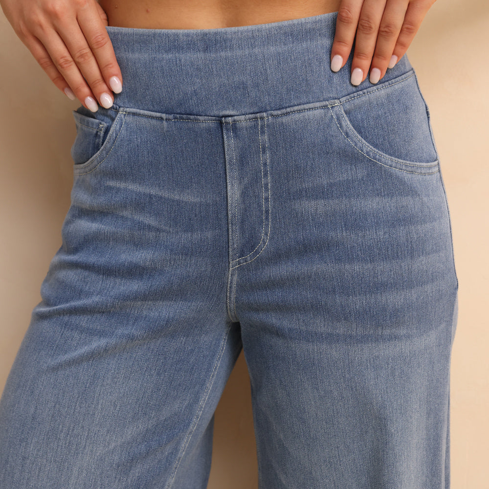 SereniFit High-Waisted Wide-Leg Jeans