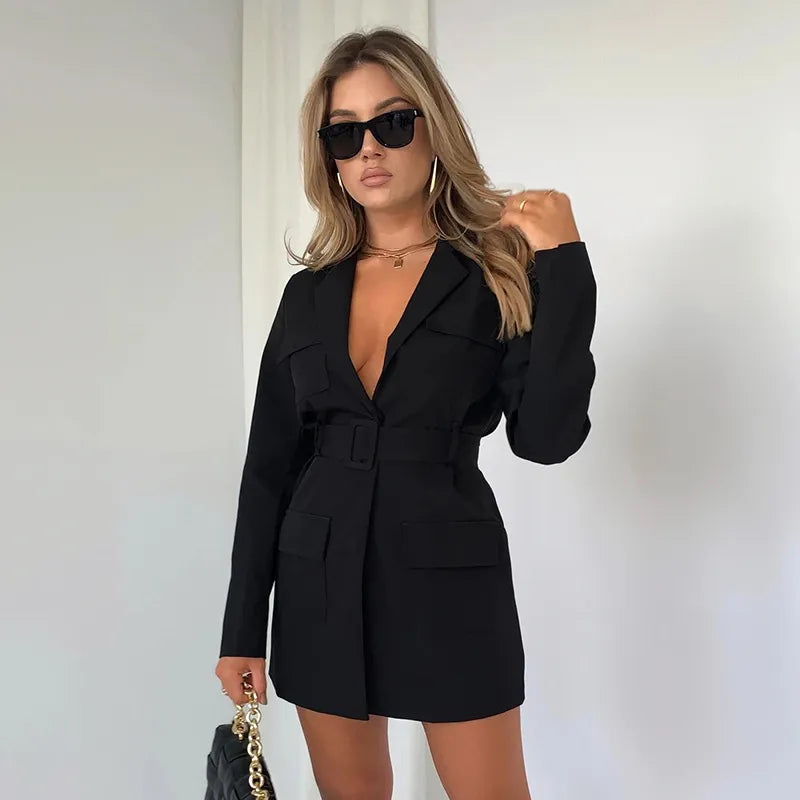 AQMARY Long Sleeved Lapel Suit