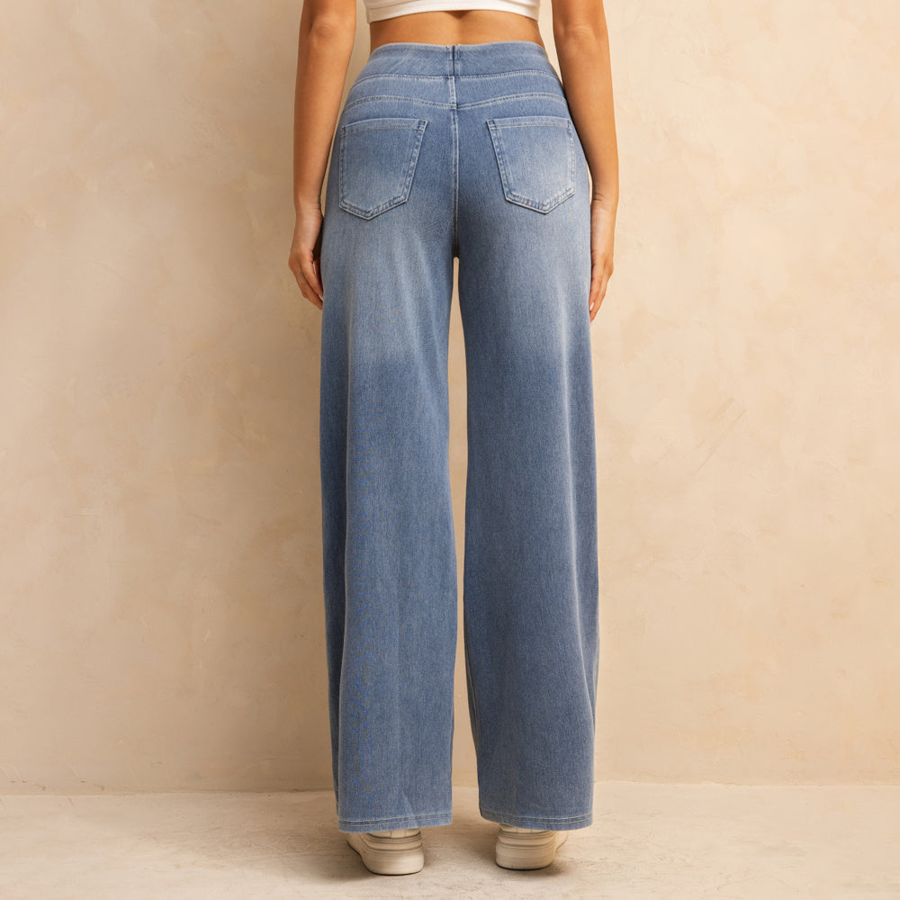 SereniFit High-Waisted Wide-Leg Jeans
