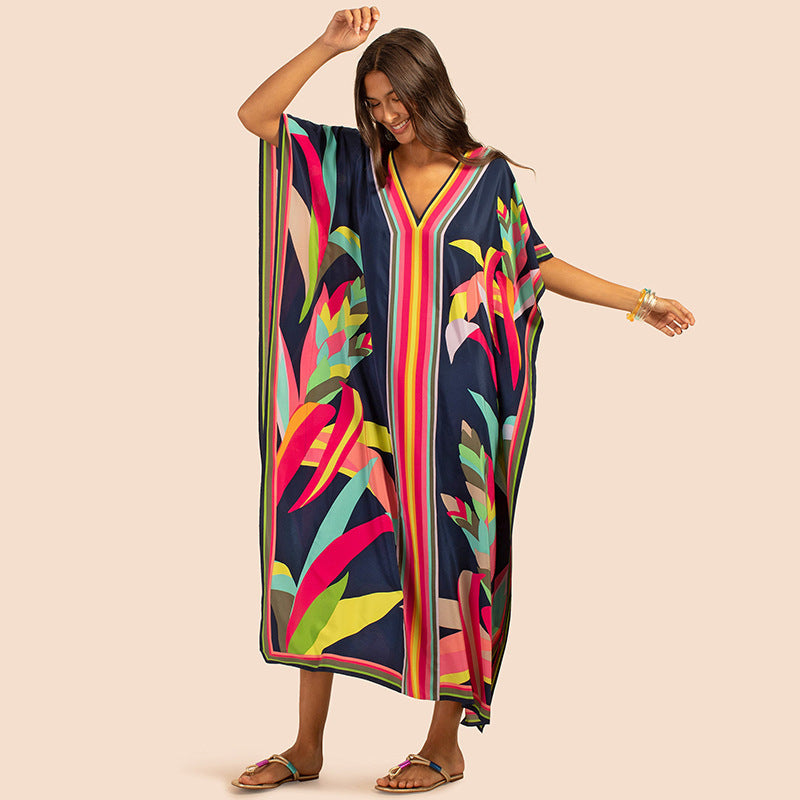 Seaside Breeze Printed Kaftan Blouse