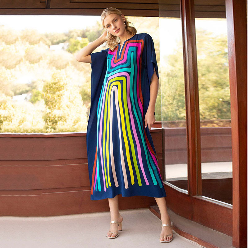 Seaside Breeze Printed Kaftan Blouse