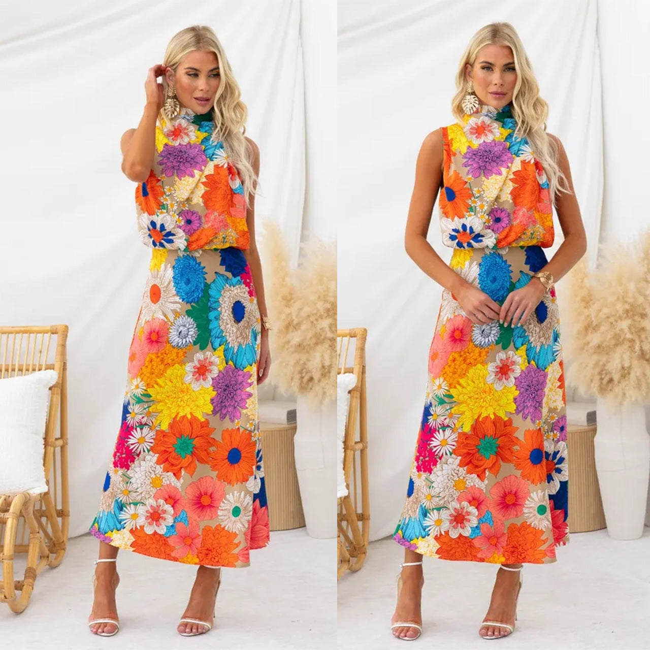 Isla Bloom Halter Midi Dress