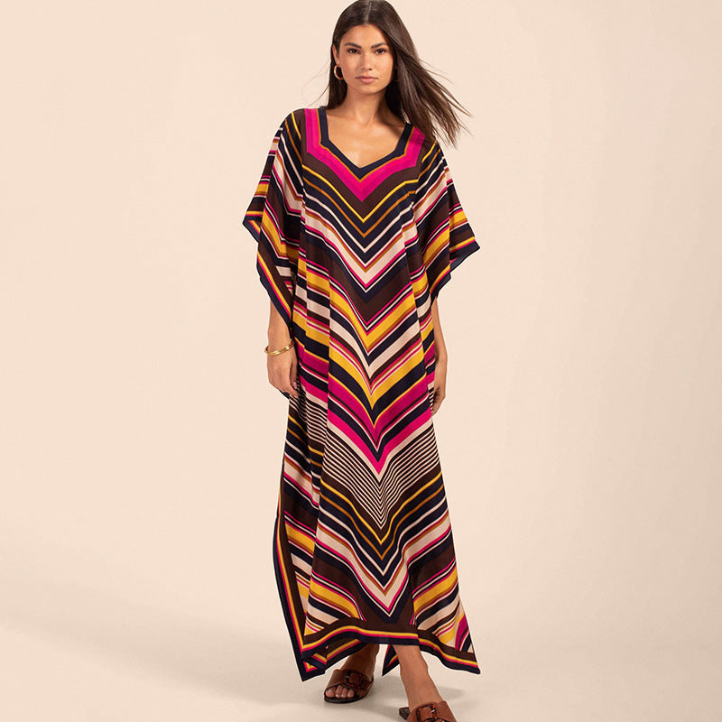 Seaside Breeze Printed Kaftan Blouse